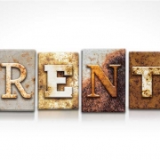 The word 'Rent' spelled with block letters