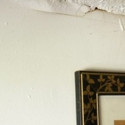 house wall and ceiling damaged by flood causing mold