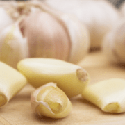 Garlic is an effective anti-fungal food Closeup of garlic cloves