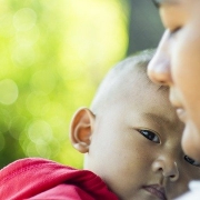 Father with sick chid