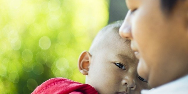 Father with sick chid